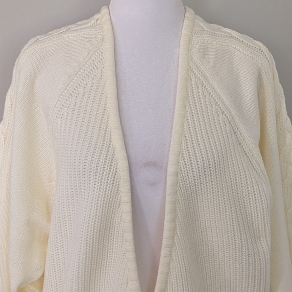 Vintage Idioms Women's Cardigan Sweater MEDIUM Cable Knit Preppy Chunky Cozy‎ - Picture 2 of 6